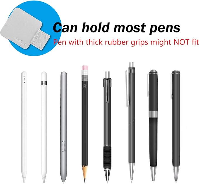 ProCase (5 Pack) Pen Loop Holder for Notebooks Journals Planners Tablet Case, Self Adhesive Leather Pencil Holder with Elastic Loop for Pens, Apple Pencil, Stylus Pen -Assorted Colors