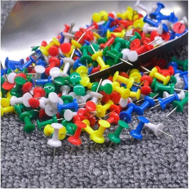 100 Pcs Colourful Reusable Plastic Push Pins Map Drawing Push Pins for Home Office Craft Projects Nice and Clever, Tape, Adhesives and Fasteners