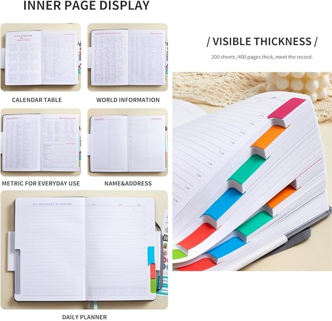 Daily Notebook, Self-filling Calendar Schedule Book Weekly Diary Timeline Thicken Note Book Perfect For Planning And Organizing At Home, School, Office (Size : Pink)