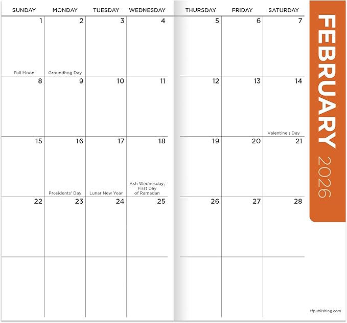 TF Publishing 2026-2027 Tie Dye Small Monthly Pocket Planner with 2 Page Large Calendar Grid and Lined Notes Section - 2 Year Pocket Calendar 2026-2027 Perfect for Purse - 3.5in x 6.5in