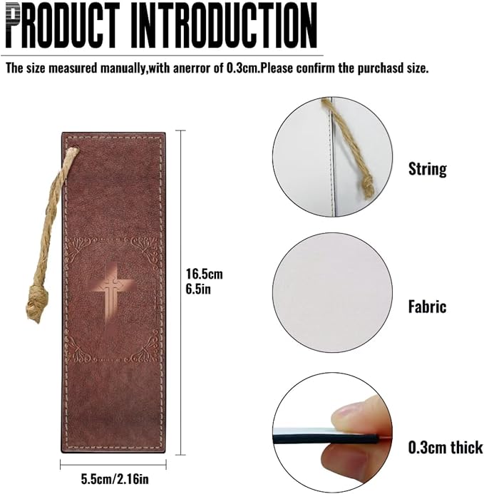 Retry Style Cross Bible Case with Bookmark Waterproof Bible Cover Case for Women Lightweight Bible Bag with Handle Pockets Church Book Bag Brown