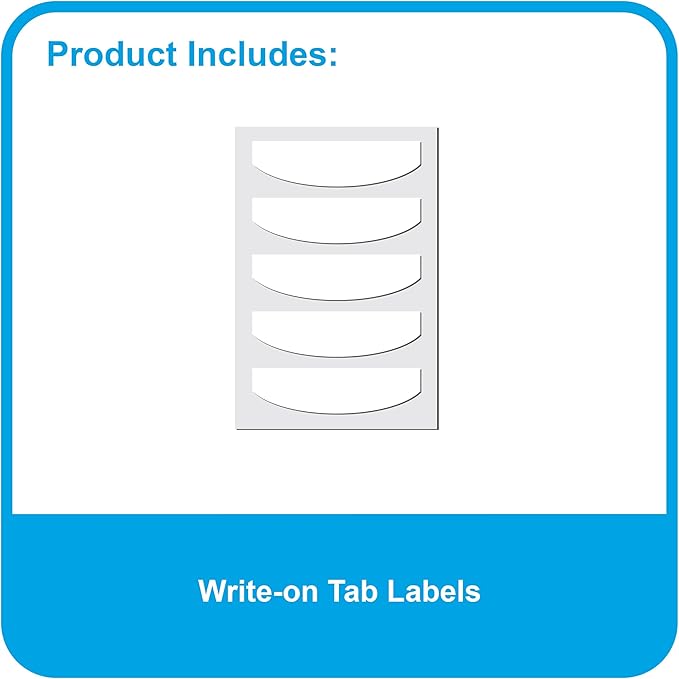 C-Line Mini Size 5-Tab Poly Index Dividers with Pockets, for 5.5 x 8.5, 6 x 9 and 8.5 x 11 Binders, Assorted Colors, One 5-Tab Set (03750)