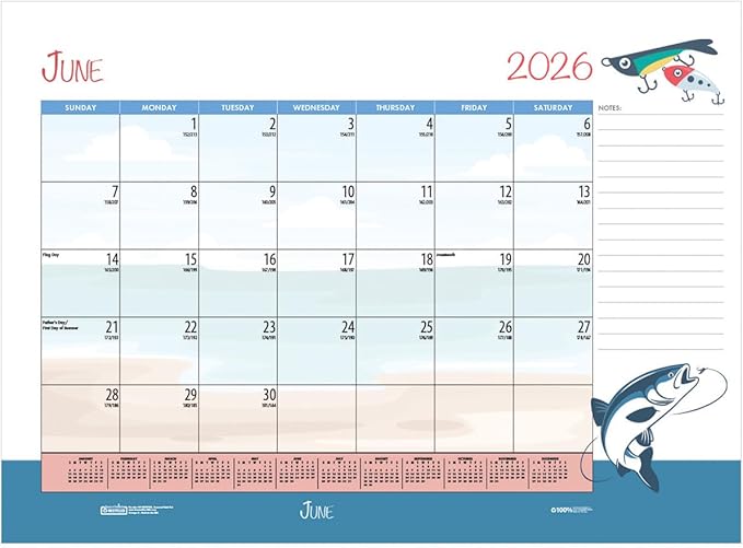 2025-2026 House of Doolittle Seasonal/Holiday 22" x 17" Academic Monthly Desk Pad Calendar (1395-26)