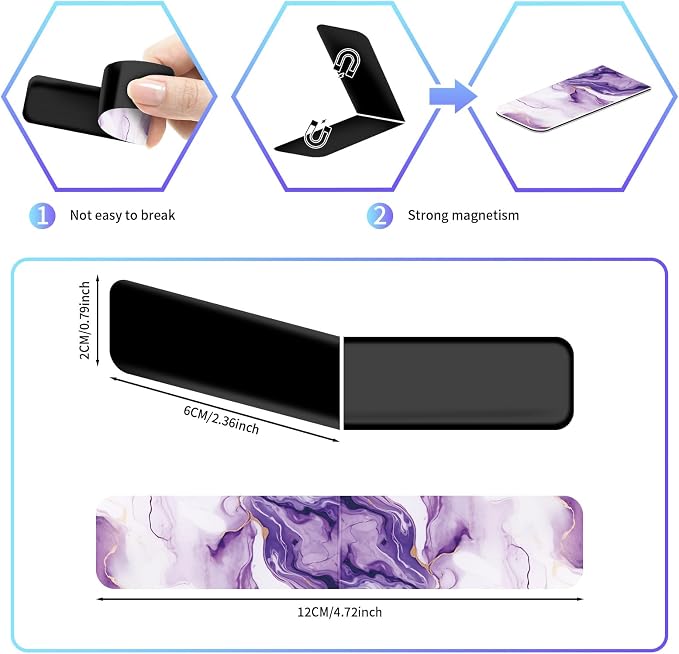 96 Pieces Magnetic Bookmarks Magnet Page Markers - Book Marks for Reading Women & Men with Storage Boxes - Cute Magnet Bookmark Clips for Reading Pleasure（Marble）