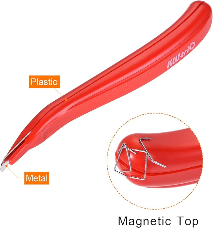 MECCANIXITY Staple Remover Tools, Magnetic Staplers Puller for Office Home Desktop Accessory, Black Blue Red Pack of 3