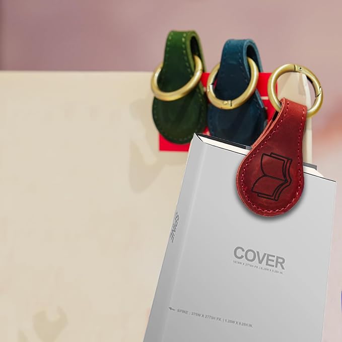 Personalized Leather Magnetic Bookmarks Vintage Custom Engraved Motivational Text Book Marker Clip Gift for Book Lover Readers Women Kids (Large Leather Magnetic Bookmark)