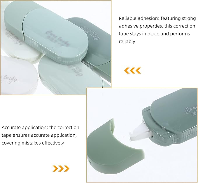ULTECHNOVO 6pcs Correction Tape Set Gradient Green Adhesive Tape Roller Large Capacity for School and Office Supplies Student Craft and Writing Use