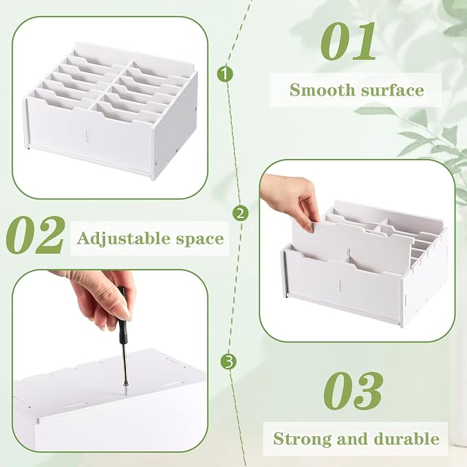 Ctosree 2 Pcs Classroom Cell Phone Holder, Cellphone Decor Storage Box for Students Management Calculator Phone Organizer Box for School Office Shelf(8.58 x 6.73 x 4.02 Inch)