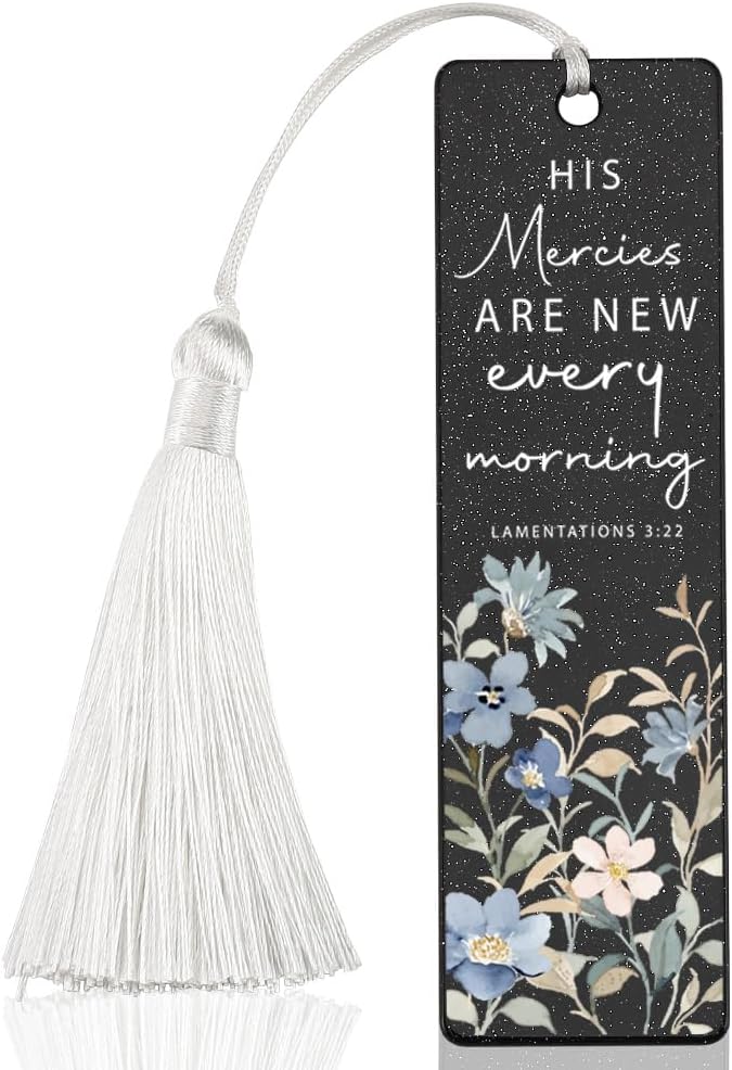 Christian Mercies Bookmark, Inspirational Gift for Believers, Uplifting Present for Spiritual Readers, Faith - Based Reading Gift, Unique Floral & Scripture Design Bookmark, WCB52