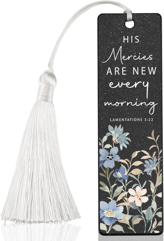 Christian Mercies Bookmark, Inspirational Gift for Believers, Uplifting Present for Spiritual Readers, Faith - Based Reading Gift, Unique Floral & Scripture Design Bookmark, WCB52