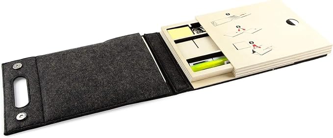 Three by Three Seattle jOTBLOCK Portable Office, Take Your Workspace Anywhere with the Portable Office Set: All Your Office Supplies in One Convenient Case