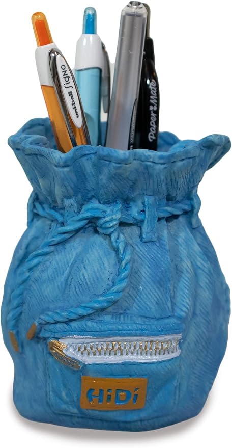 Stephanie Imports Ceramic Denim Pen Pouched-Shaped Holder Cup & Desk Organizer