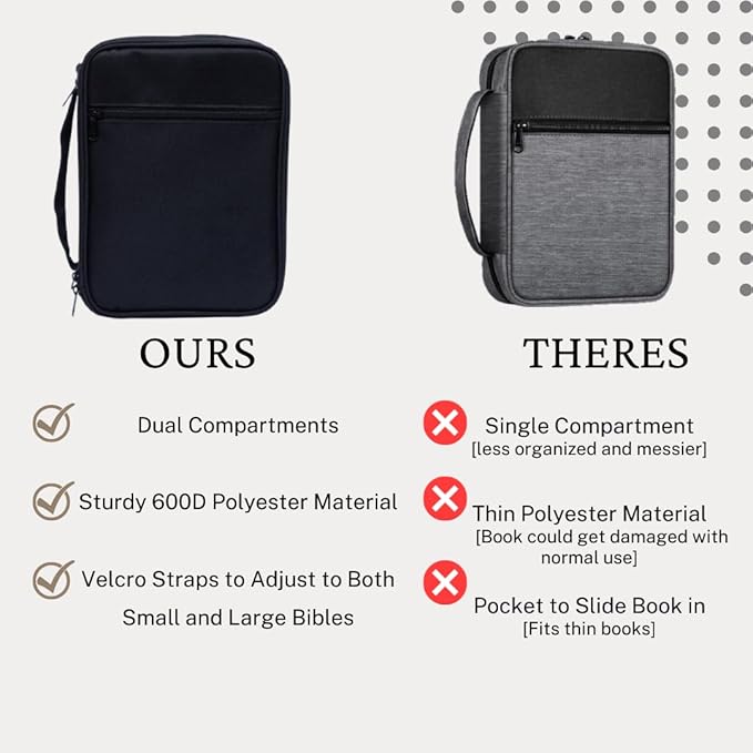 S.F. Creations Premium Bible & Book Carrying Case with Journaling Accessories - Convenient for Men, Women, Teens, and Kids (Black)