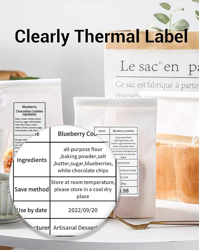 Phomemo Sticker Circle Labels- 2.75''x2.75''(70x70mm) Thermal Label for M221/M220/M200, for Barcode/Address/Mailing/Logo/Business/Home Tag, Black on White