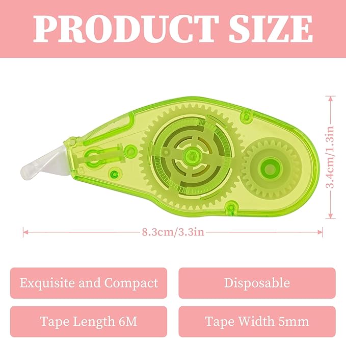 12PCS Mini White Correction Tape, 19.7Ft White Out Correction Tape - Easy to Use for Instant Applicators Fast Drying Smooth Clean Correct for Office, School & Home