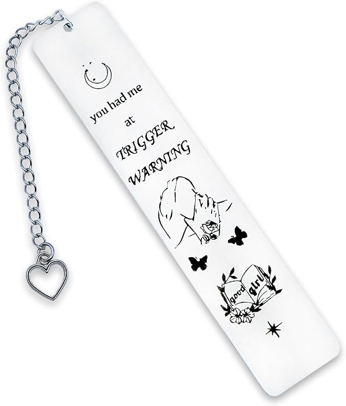 Smutty Book Lovers Gifts, Trigger Warning, Dark Romance Good Girl Book Reader Gifts for Sister Bestie Spicy Bookmark for Women Funny Bookish Bookworm Gifts Christmas Birthday