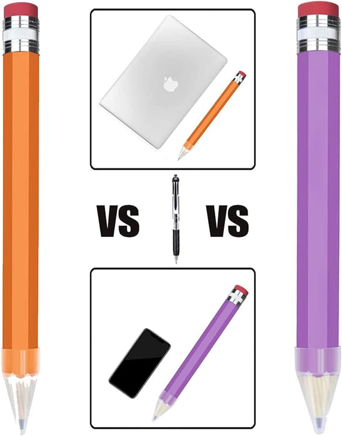 BUSHIBU Giant Pencil, 14 Inch Jumbo Pencils, Funny Big Novelty Pencil for Prop/Gifts/Decor (Light Purple)