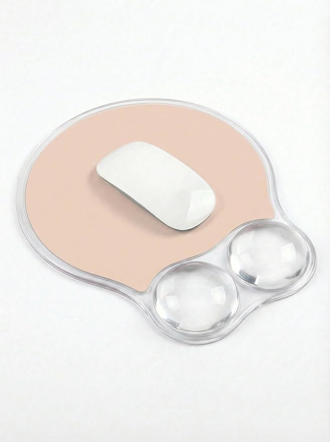 Ergonomic Gel Mouse Pad Wrist Rest Support for Desk, PU Base, Smooth Surface, Crystal Gel Cushion, Non-Slip Stability, Mousepad for Office/Home/Study Skin Tone AMP-03