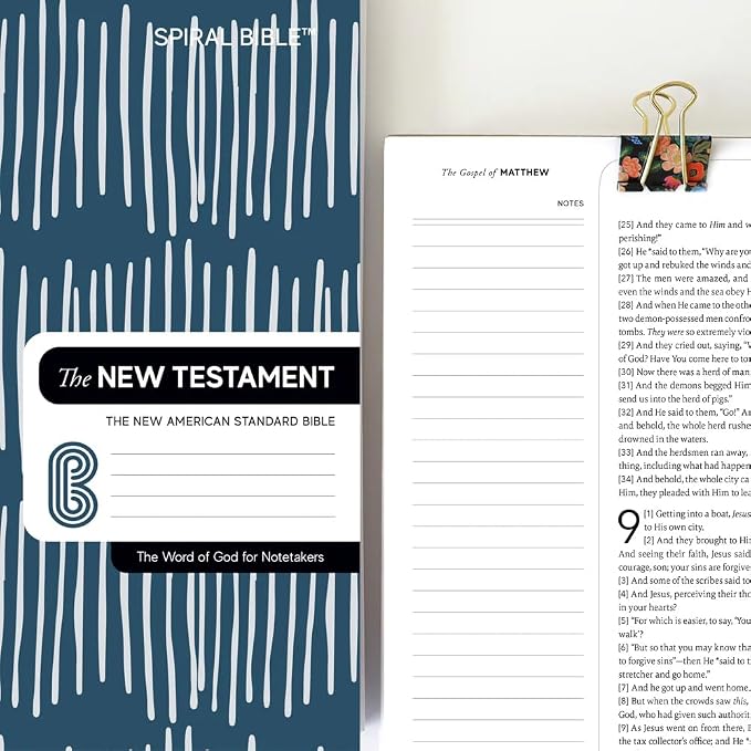 Spiral Bible® NASB New Testament (Hardcover) | New American Standard Bible 2020 | Spiral Bound Journaling | Wide Margin, Lay Flat Bible for Notes and Study