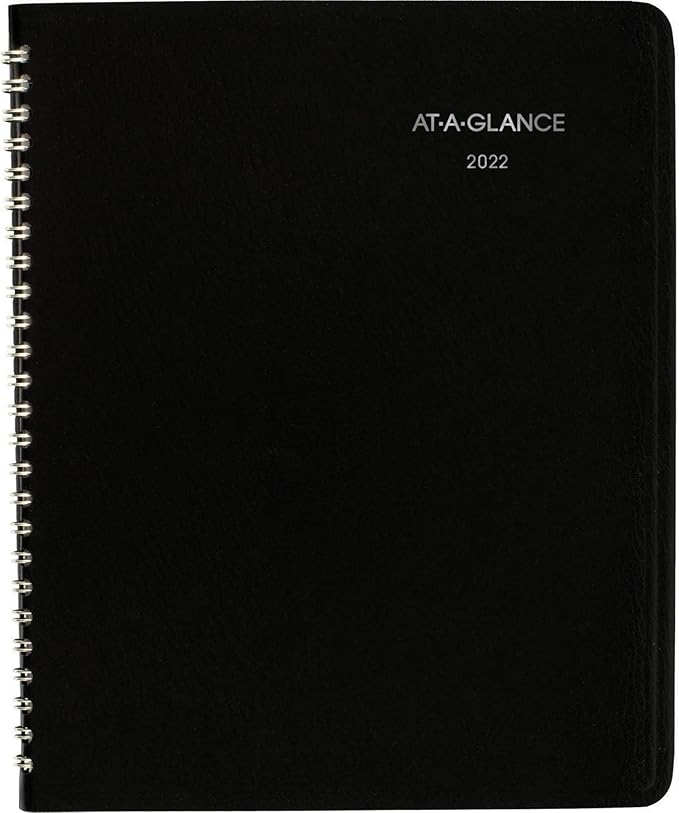 AT-A-GLANCE 2022 Monthly Planner by , 7" x 8-3/4", Medium, DayMinder, Black (G40000)