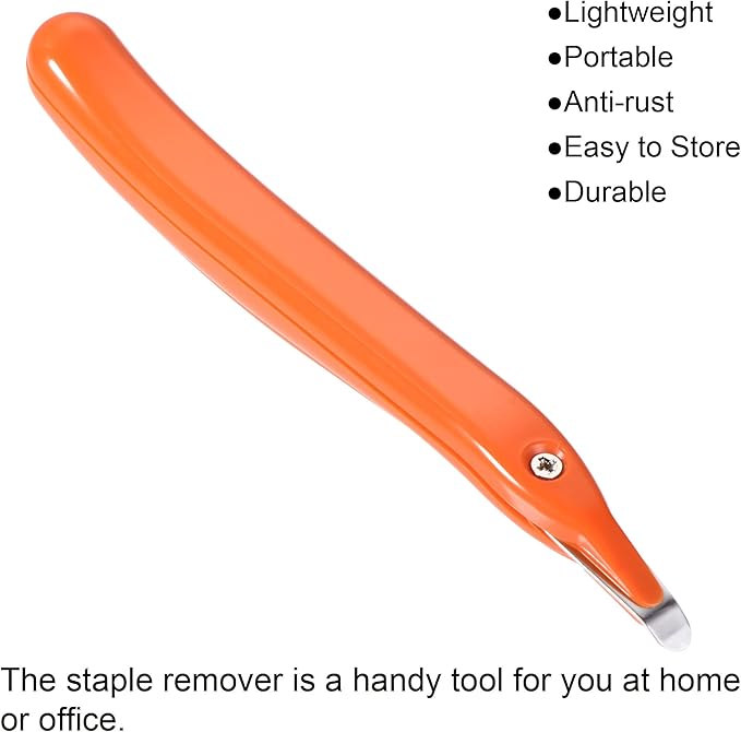 MECCANIXITY Staple Remover Tools, Magnetic Staplers Puller for Office Home Desktop Accessory, Orange