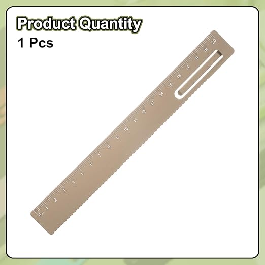 HARFINGTON Straight Ruler 20cm Metric Metal Aluminum Alloy Measuring Bookmark Clip Ruler Scale Tool for Measure Study Reading Classroom Office, Gold