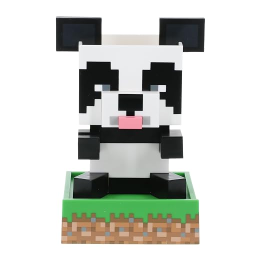 Paladone Minecraft Panda Desktop Organizer - Cute Tidy Stationery Accessory For Pens Pencils & Markers with Trinket Tray & Phone Stand
