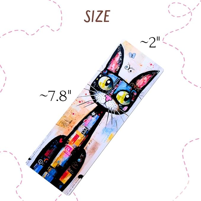 Cat Animals Bookmarks 10PC Cute Markers for Reading Women Gift Set Fun Cool Book Accessories Page Holders End of Year Student Gifts Bulk Graduation Ideas School Office Supplies for Teachers