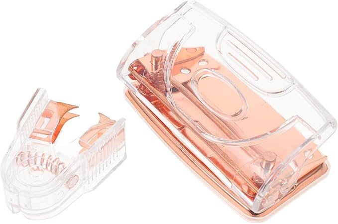 TEHAUX 5sets Portable Office Hole Punch and Staple Remover Set Rose Gold Design Performance for Everyday Use for Organizing Documents Includes Stapler Remover