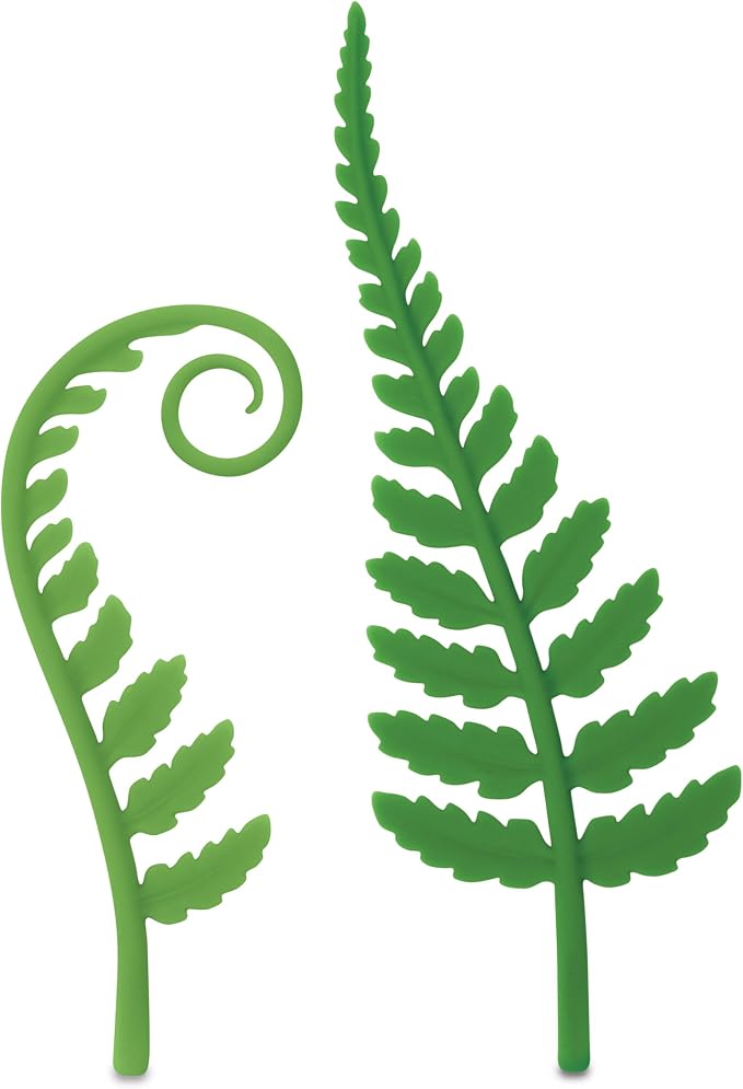 Genuine Fred Woodland Sprouts Fern Bookmarks, Set of Two, Green, Thin Flexible Silicone, Fun Stocking Stuffer, Gift for Book Lovers, Teachers, Back to School