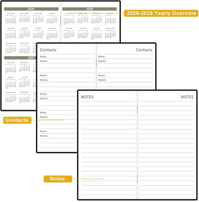 2026-2027 Pocket Calendar for Purse – Mini Monthly Planner from July 2026 to June 2028, 2 Year Monthly Calendar for Organizing & Planning, 3.5" x 6.5", Black