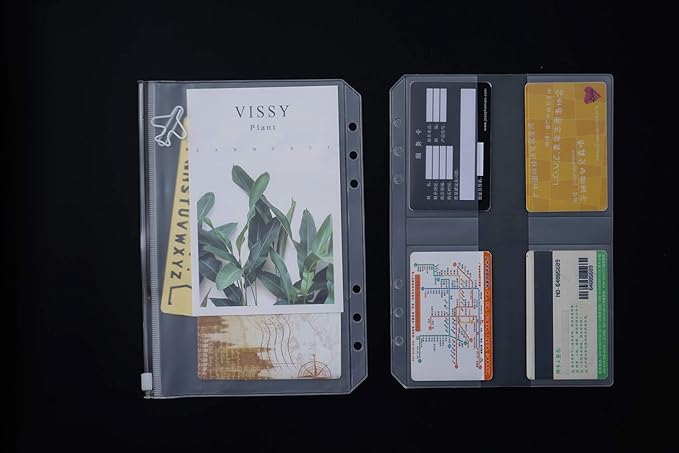 Moterm 2 PCs Page Lifter(Transparent Separator), 1 PC Bookmark Ruler, 1 PC PVC Storage Card Holder and 1 PC Zipper Bag for A5 Planner