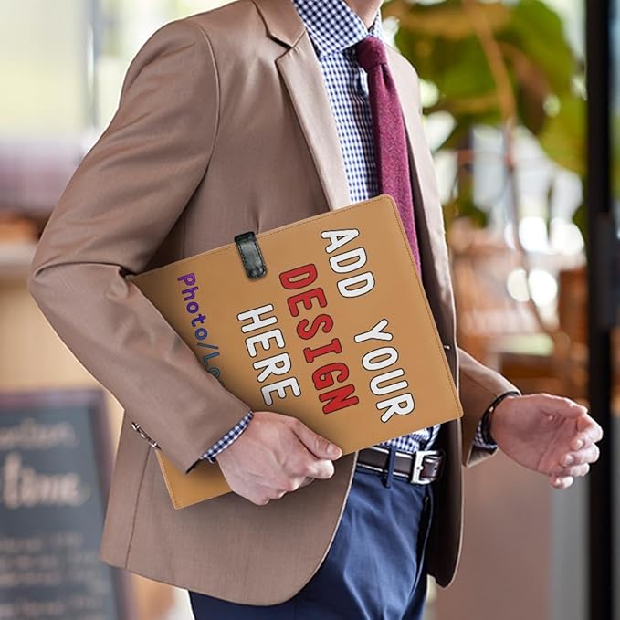 Personalized Padfolio with Logo Photo Name, Custom Business Portfolio Folder for A4 Clipboard Documents/Card Holder, Peru