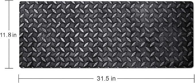 Black Grey Iron Texture XL Mouse Pad,Large Mouse Pad Gaming 31.5 x 11.8 in Mouse Mat Desk Pad,Extended Keyboard Mousepad Large Desk Mat with Non-Slip Rubber Base and Stitched Edge for Home Office