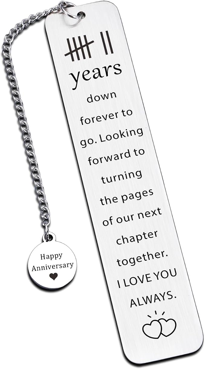 7th Anniversary Bookmark Gifts for Him Her - 7 Year Wedding Bookmark for Husband Wife, Romantic Wedding Gift for Husband, Couples Anniversary Milestone
