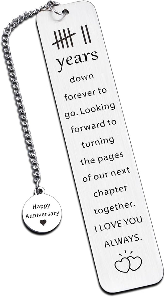 7th Anniversary Bookmark Gifts for Him Her - 7 Year Wedding Bookmark for Husband Wife, Romantic Wedding Gift for Husband, Couples Anniversary Milestone
