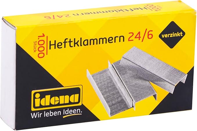 Idena 12091 Staples Size 24/6 Pack of 2 Galvanised