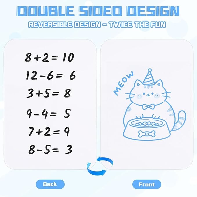 Mini White Boards for Students, 8 Pack 5 x 7 Inch Double-Sided Dry Erase Boards with Markers & Erasers, Reusable Small Lap Boards for Classroom Teacher Student Interactive Learning