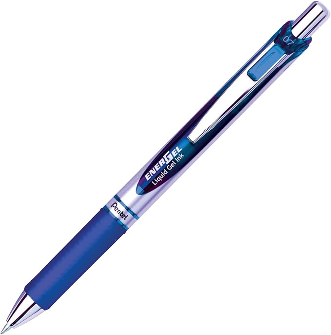 Pentel EnerGel RTX Retractable Liquid Gel Pen, (0.7mm), Medium Line, Metal Tip, Assorted Colors, Pack of 6 (BL77BP6M)