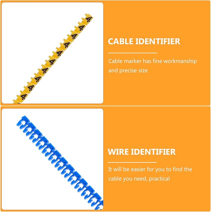 jojofuny 150pcs Cable Labels for Cord Identification Clip Cable Markers for Management Suitable for Bright Color Coding for Quick Identification