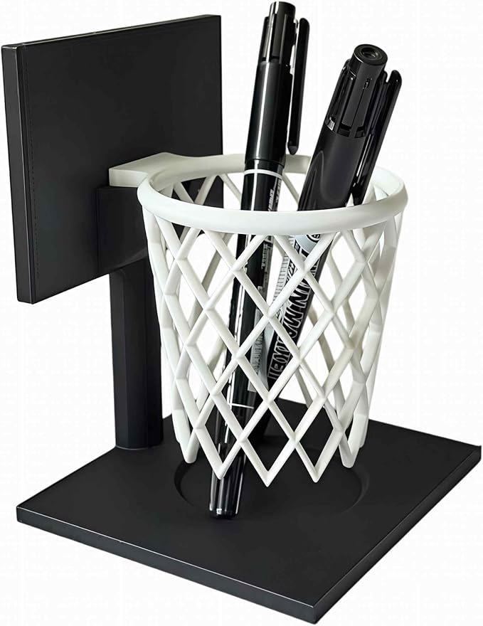 Funny Pen Holder for Desk, Unique Cool Pen Holder, Funny Office Desk Accessories for Men, Cool Office Desk Decor Gadgets, Unique Office Desk Accessories, Basketball Decor Gift