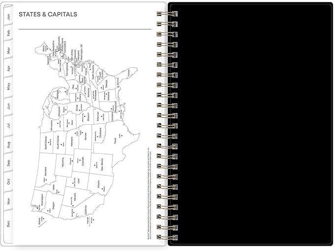 Blue Sky 2027 Weekly and Monthly Planner Calendar, January 2027 - December 2027, 5" x 8", Clear Pocket Cover, Laminated Tabs, Durable Twin Wire Binding, Baccara Dark