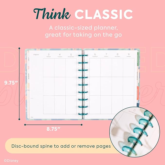 Happy Planner Disney Moana 12-Month Disc-Bound Planner July 2026–June 2027, Classic Size, Vertical Layout, Island Adventure