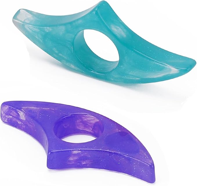 Kartterfly Thumb Book Page Holder for Reading 2Pack，Starry Ring Opener Bookmark，Readers Reading Finger Holder Book Lovers Gifts (Green, Purple)