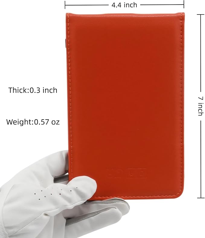 Leather Golf Scorecard Holder & Yardage Book Cover – Slim Microfiber Leather Case for Walking Players | Fits 4.5"x7" Scorecards & Yardage Books | Bonus Pencil & Scorecards