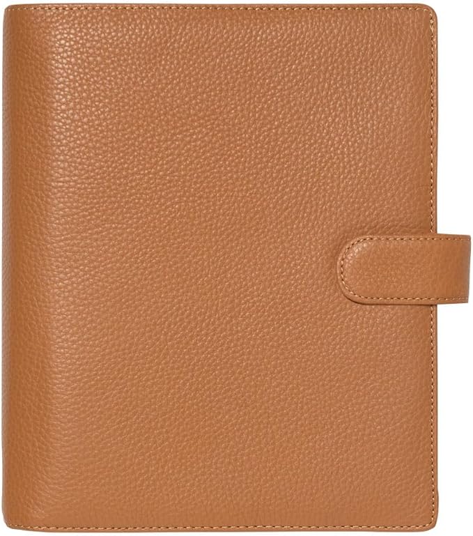 Filofax Norfolk Organizer, A5 Size, Almond - Soft, Full-Grain Leather, Six Rings, Week-to-View Calendar Diary, Multilingual, 2025 (C022634-25)