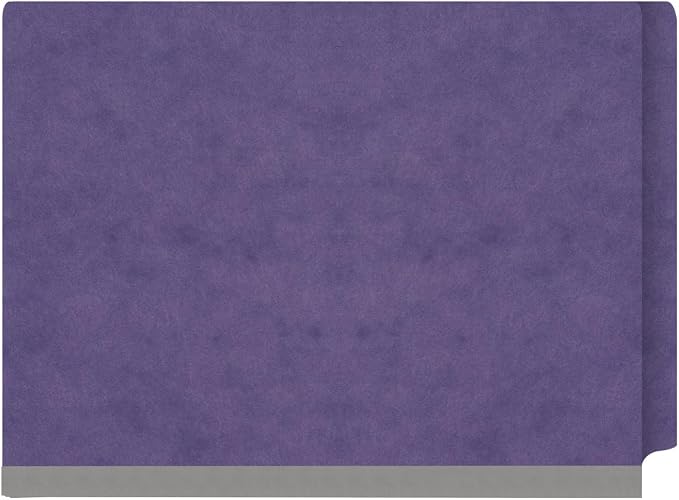 25 Pt. Pressboard Classification Folders, Full Cut End Tab, Letter Size, 1 Divider, Purple (Box of 10)