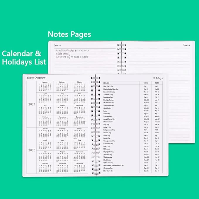 Nokingo Undated Planner for 2026 or Any Year - Weekly & Monthly Organizer Notebook & Journal to Track Goals, 5.85" x 8.25", Perfect to Organize Your Daily Life, Teal Weekly Monthly Planner Undated