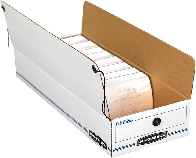 Bankers Box LIBERTY Check and Form Boxes, Standard Set-Up, String and Button, 4 1/4 x 6 x 23 1/4 Inches, Case of 12 (00003)