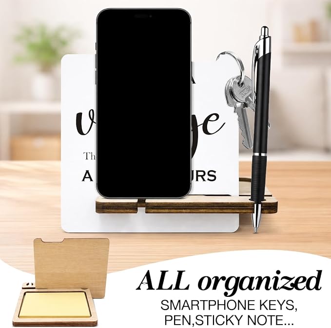 Thank You Appreciation Gifts for Boss Teacher - Multi-functional Desk Organizer - Motivational Office Quote Wooden Sign for Desk Shelf Table Decor